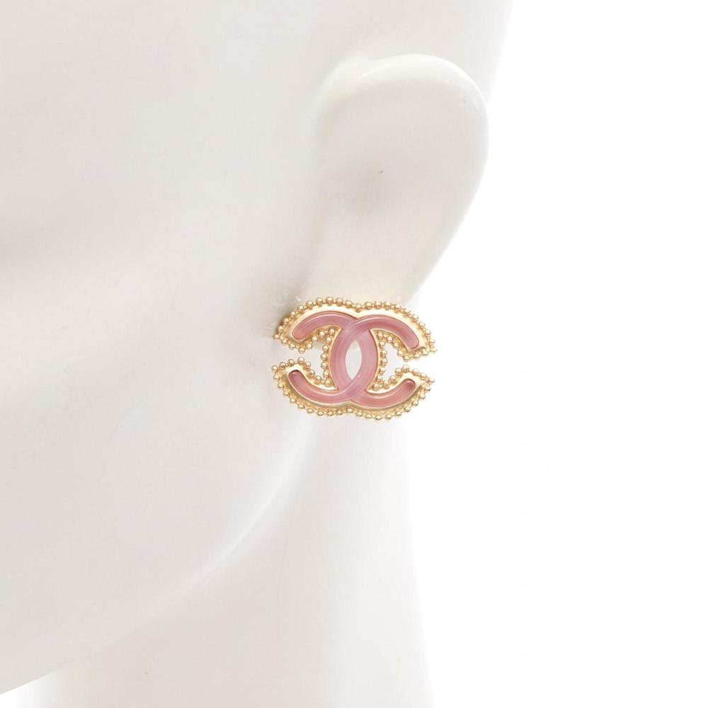 CHANEL Pink Logo Earrings - Picture 4 of 5